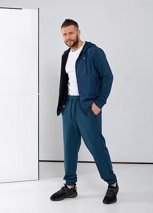 Чоловічий весняний спортивний костюм якісний комплект кофта на блискавці з плащівкою і штани