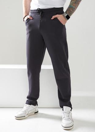 Чоловічі прямі трикотажні штани спортивні класичні якісні1 фото