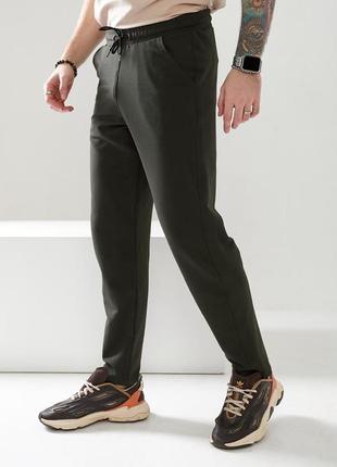 Мужские прямые трикотажные брюки спортивные классические качественные2 фото