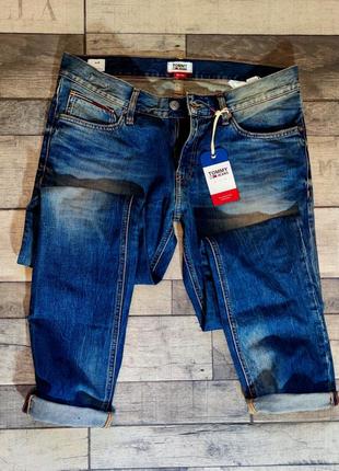Мужские синее брендовые стильные джинсы tommy hilfiger размер 34/3245 фото