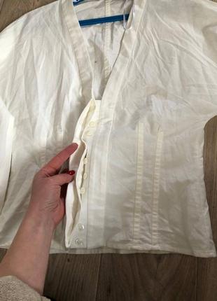 Белая блуза рубашка коттон zara размер s 26 блузка корсет кофта4 фото
