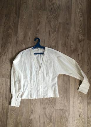 Белая блуза рубашка коттон zara размер s 26 блузка корсет кофта3 фото