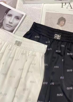 Брюки атласные miu miu2 фото