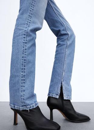 Классные голубые джинсы с разрезами zara, размер 36.6 фото