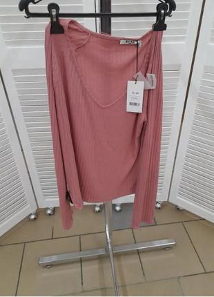 Кофта в рубчик в полоску пыльная роза zara