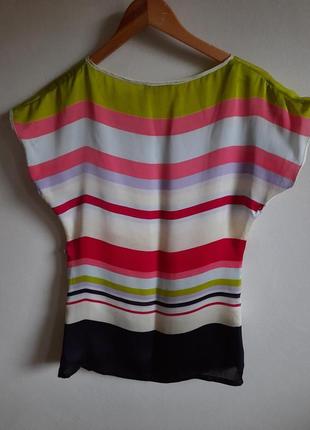 Блузка в кольорову полоску подовжена2 фото