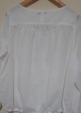 Блузка білого кольору на довгий рукав, літня.7 фото