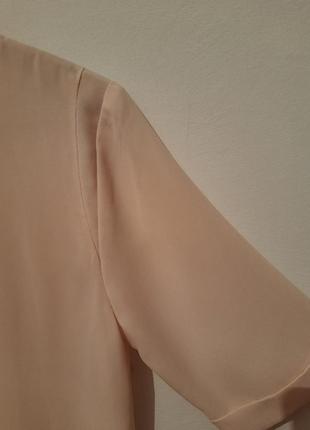 Блузка персикового кольору з коротким рукавом fsf4 фото