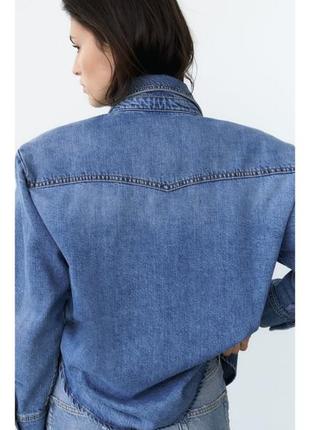 Джинсова куртка з широкими плечами, тренд! джинсовий пiджак оверсайз4 фото