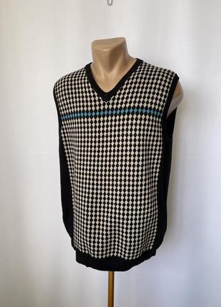 Жилетка бавовна mexx цікава з геометричним принтом стиль оксфорд old money преппі гольф