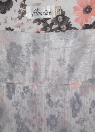 Спідниця (юбка) довга ярусна з квітковим принтом maccine6 фото