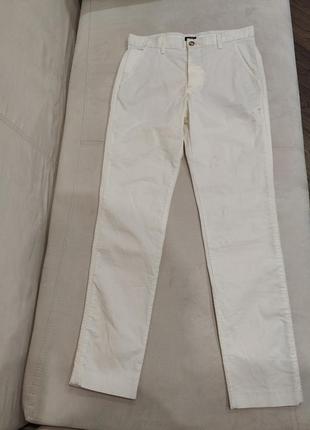 Білі котонові штани s-m від h&m