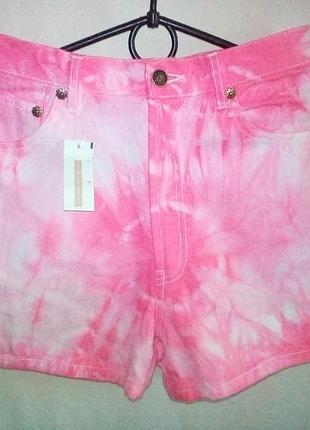 Котоновые шорты с принтом высокая талия