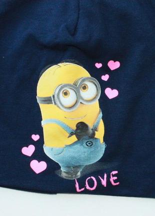 Шапка подвійний трикотаж на дівчинку minion h&m2 фото