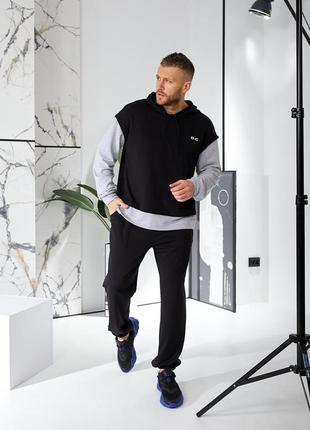 Оригінальний чоловічий спортивний костюм весняний комплект худі і штани