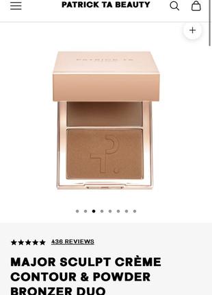 Подвійний бронзер patrick ta major sculpt crème contour & powder bronzer duo5 фото