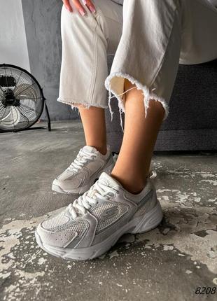 Кросівки жіночі s сірі + світлий беж натуральна замша9 фото