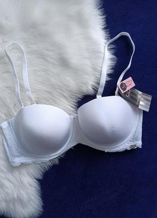 Бюстгальтер бра нижнее белье балконет базовый белый сток hunkemoller