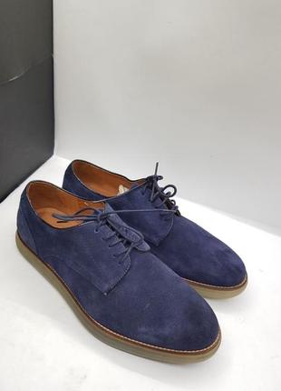 Чоловічі сині туфлі дербі кежуал hudson london 421 фото