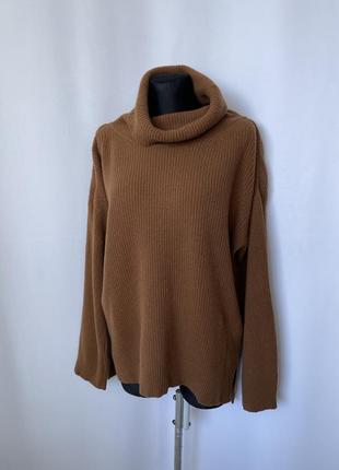 Ivy&amp;oak коричневий светр із горлом вовняний теплий колір іриски з високим горлом оверсайз