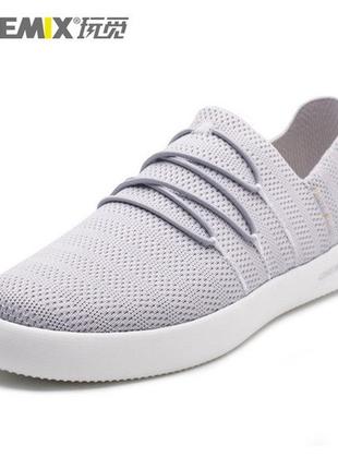 Мужские кеды onemix men slip-on knited/grey color размер 44 euro