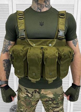 Нагрудная сумка vt-1071 разгрузка олива военная армейская на бронежилет олива