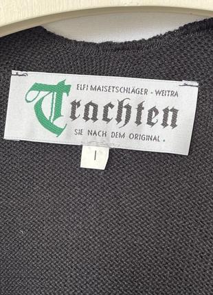 Пончо накидка кардиган баварский trachten австрия германия дирндль октоберфест черный3 фото