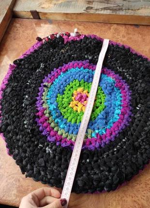 Круглый коврик из лоскутков ручной работы 46 см, подстилка на стул, табурет