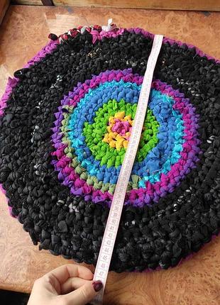 Круглый коврик из лоскутков ручной работы 46 см, подстилка на стул, табурет