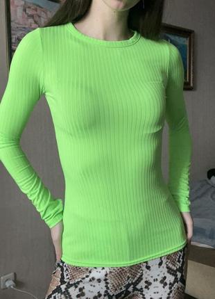 Женская кофта prettylittlething, лонгслив, неоновый свитер pretty little thing, топ y2k shein1 фото