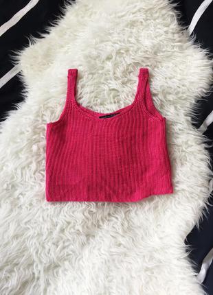 Вязаный топ цвета фуксии