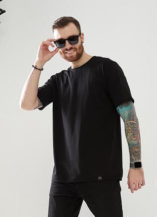 Мужская базовая футболка кулир свободного кроя