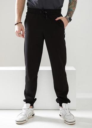 Мужские спортивные штаны с карманами на молнии базовые качественные1 фото