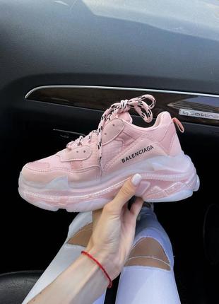 Balenciaga triple s clear sole pink4 фото