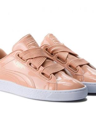 Женские кроссовки puma basket heart patent wns сoral размер 392 фото