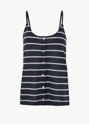 Смугаста майка з добавкою льону marks & spencer, xxl