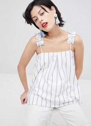 Топ river island з рюшею на плечі, l/xl