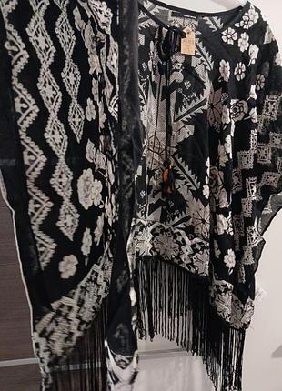 Вінтажна блуза пончо tally well  one  says