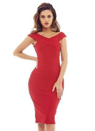 Червоне плаття міді bodycon ax paris, s/m