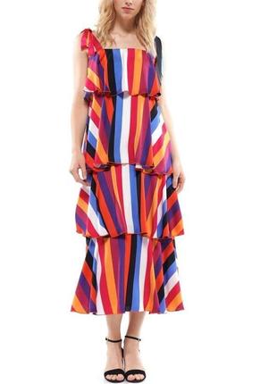 Яскрава максі сукня в різнокольорову смужку why dress, xl2 фото
