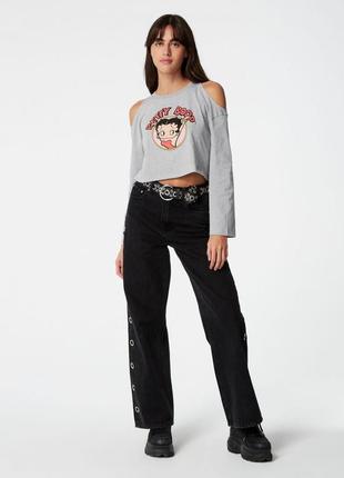 Лонгслів jennyfer betty boop з відкритими плечима, xs/s/m2 фото