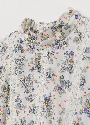 Шикарна квіткова блузка h&m з мереживом, xl3 фото