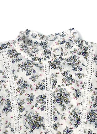Шикарна квіткова блузка h&m з мереживом, xl6 фото