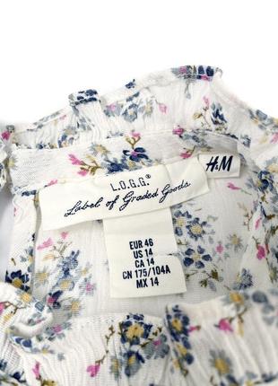 Шикарна квіткова блузка h&m з мереживом, xl7 фото