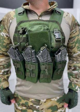 Плитоноска тактическая с подсумками haki 18-1\