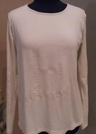 Класна кофта реглан футболка tuzzi біла стрейч tuzzi раз.38-40