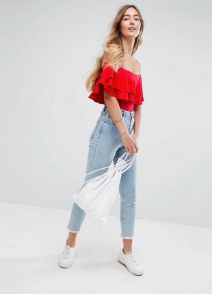 Боді з відкритими плечима з воланом new look, s/m2 фото