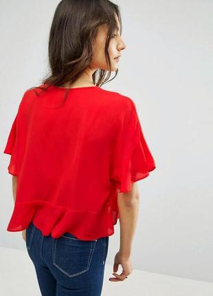 Asos червона блузка на зав'язках, m/l2 фото