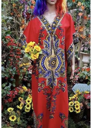 Бавовняна сукня кафтан1 фото