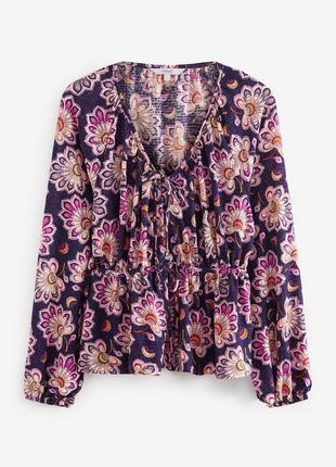 Стильна блузка next у квітковий принт, xs
